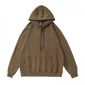 Vintage Oversized Hoodies for Women Pullover Plain Cotton Hoodie Drop Shoulder