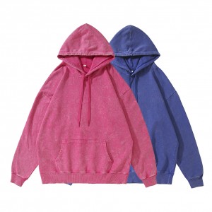 Vintage Oversized Hoodies for Women Pullover Plain Cotton Hoodie Drop Shoulder