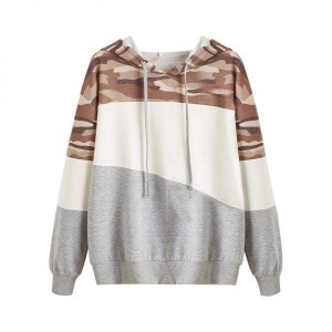 Women Solid Color Loose Hooded Tops Sweatshirts long sleeve girl Pullovers loose Hooded Coldker