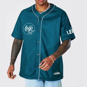 Men’s knitted eco-friendly baseball shirt, printed baseball shirt, baseball sport T-shirt