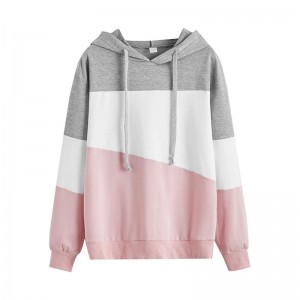 Women Solid Color Loose Hooded Tops Sweatshirts long sleeve girl Pullovers loose Hooded Coldker