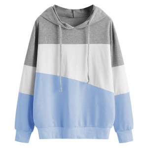 Women Solid Color Loose Hooded Tops Sweatshirts long sleeve girl Pullovers loose Hooded Coldker