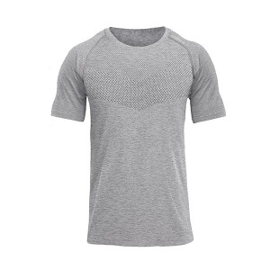 customizable Logo grey Mesh muscle tee shirt Spandex Workout athletic fitness men DryFit Polyester men’s t-shirts