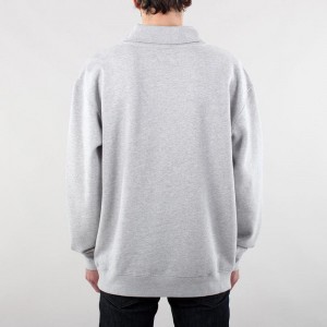 China factory custom logo 100% cotton fleece blank oversized mock neck sweatshirt