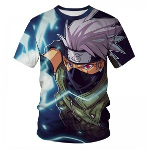 Summer Japanese anime hip-hop style Harajuku cosplay Sasuke Uchiba 3D printed mens T-shirt