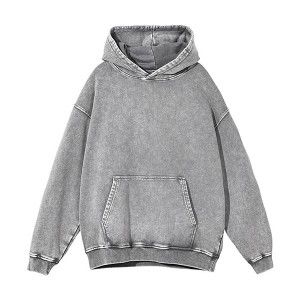 420gsm French Terry Pullover Streatwear Sweatshirt Stone Washed Oversized No String Vintage acid washed hoodies