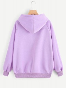 casual loose fit plain hoodies  Soild Color woman Customizable loose fit plain hoodies