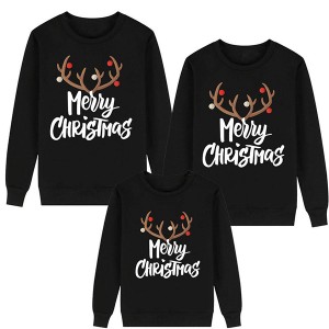 Family Matching Outfits Christmas Sweatshirt Jersey Kids Winter Jumper Plus Size Long Sleeve Pullovers Pajamas