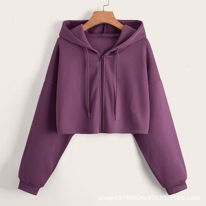 jacket with zipper plus size women zipper hoodie coat windbreaker short hoodie coat with zipper
