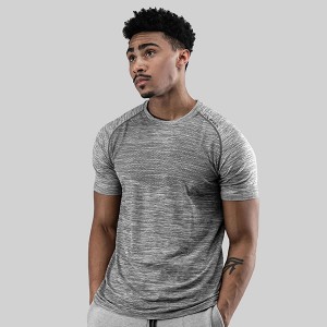 customizable Logo grey Mesh muscle tee shirt Spandex Workout athletic fitness men DryFit Polyester men’s t-shirts