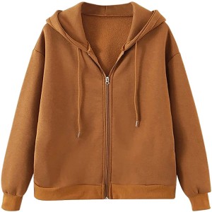 casual loose fit plain hoodies  Soild Color woman Customizable loose fit plain hoodies