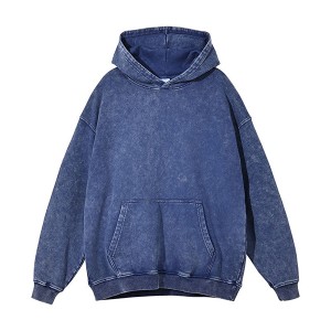 420gsm French Terry Pullover Streatwear Sweatshirt Stone Washed Oversized No String Vintage acid washed hoodies
