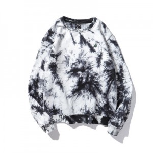 Men’s high quality 100%cotton french terry custom logo pullover tie dye crewneck sweatshirt