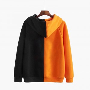 Customize Women Patchwork Streetwear halloween pumpkin clothing Oversized Long Sleeve Pullovers Sweatshirts Casual Hoodies