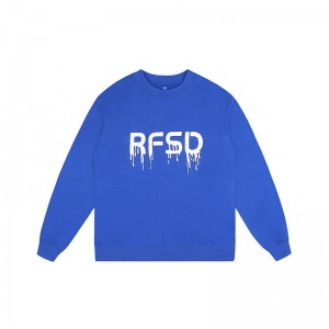 New Three-dimensional Pull Pulp Letter Printing Round Neck Men’s Round Neck Sweater Custom Sweatshirt