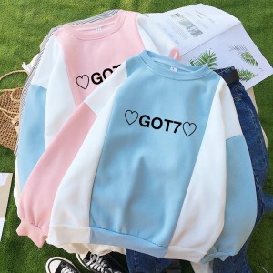 Wholesale Women Color Block Custom Printing Oversized Crewneck Sweatshirt Women